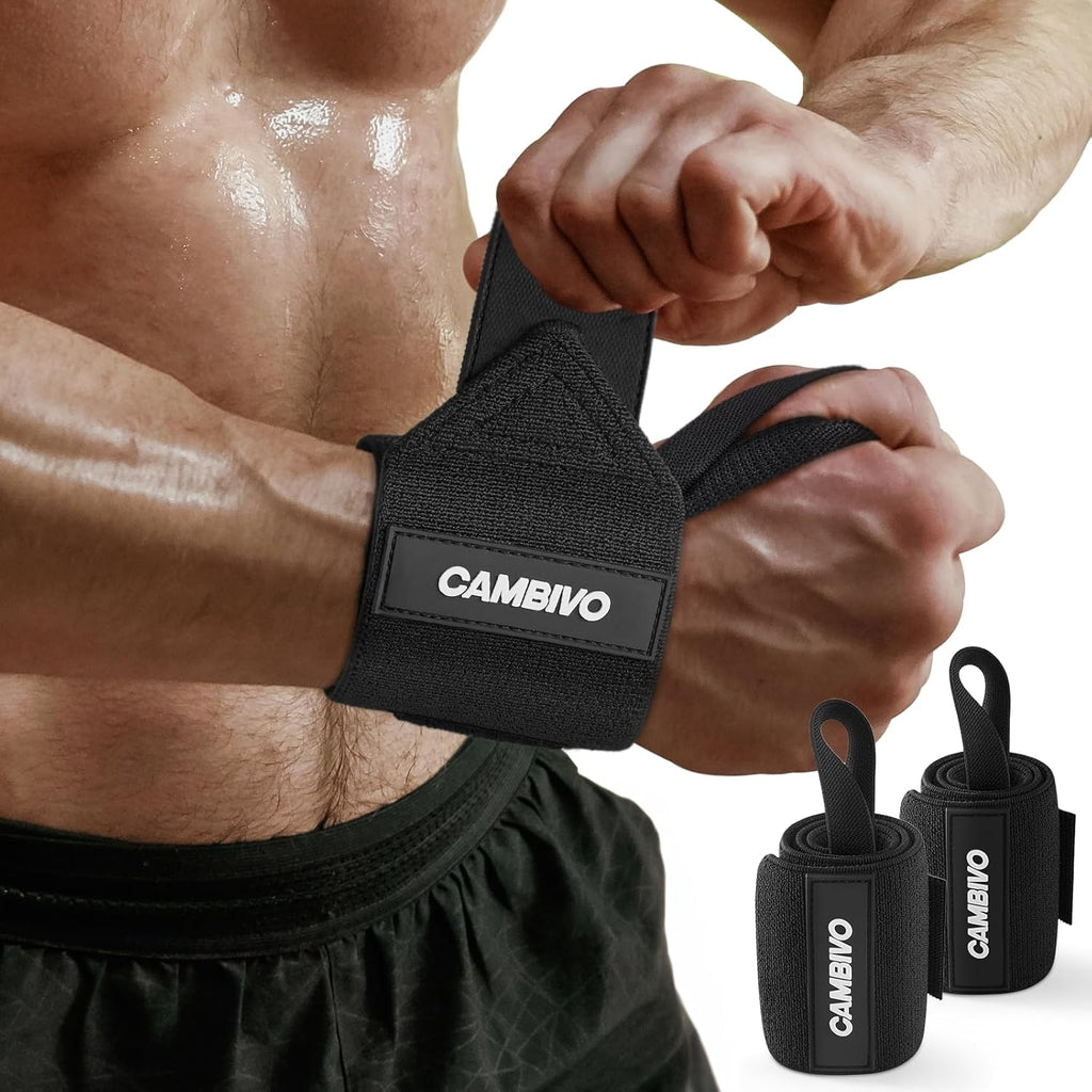CAMBIVO Handgelenk Bandagen Kraftraining, Verstellbare Handgelenkstütze Rechts und Links, Handgelenkbandage in den Größen 30, 45, 60CM für Fitness, Gym, Bodybuilding, Kraftsport