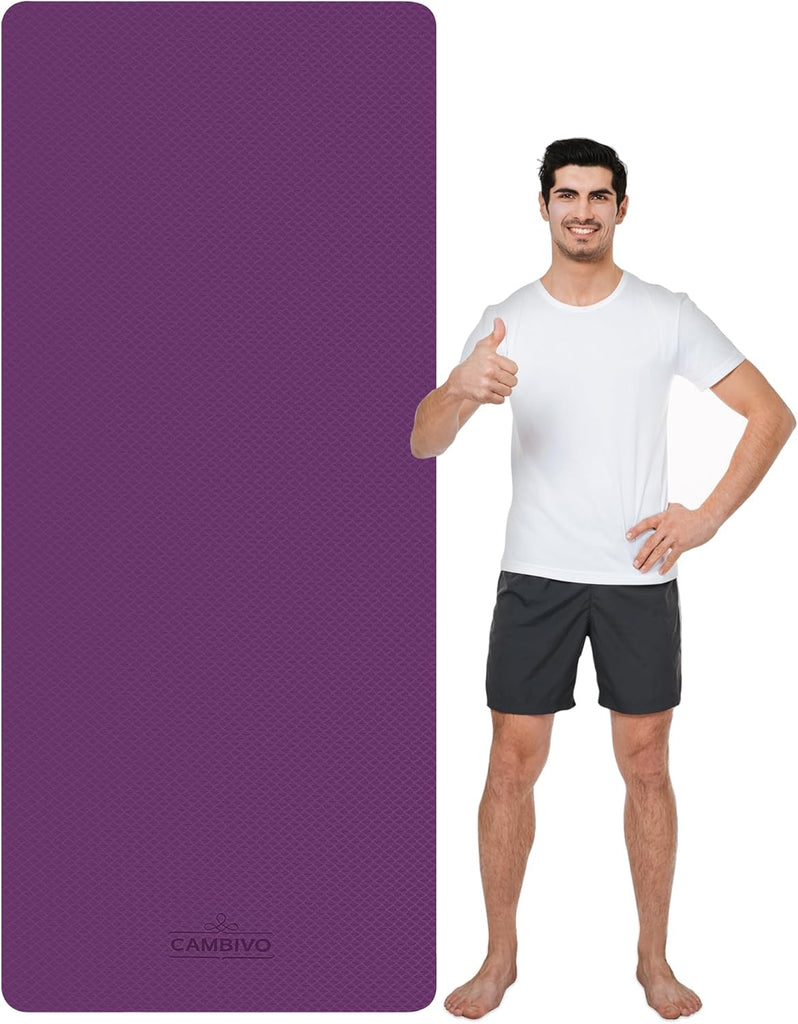 CAMBIVO Yoga Matte Extra Lang, 213x81x0,6cm Yogamatte, Sportmatte Fitnessmatte Rutschfest, Gymnastikmatte aus TPE für Yoga
