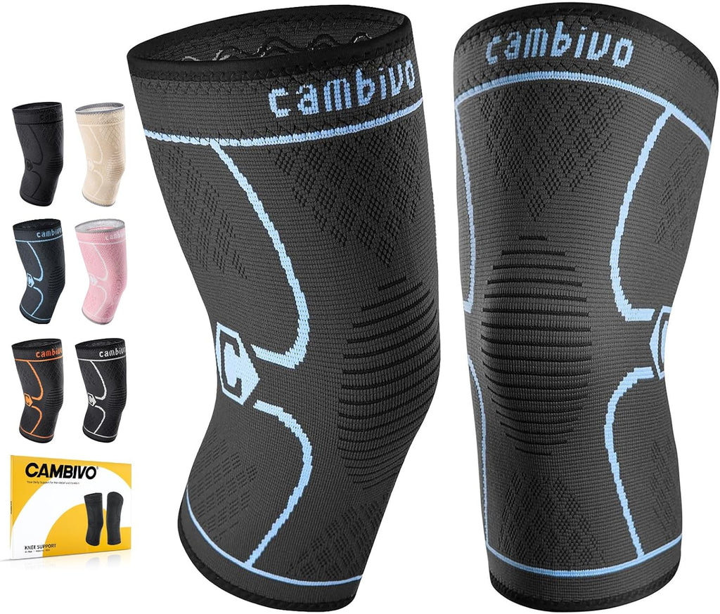 CAMBIVO Kniebandage Männer Damen X2, Bandage Knie hilfreich Erholung bei Meniskusriss, ACL und Arthritis, Kniebandage Meniskus für Laufen, Wandern, Joggen, Sport, Volleyball