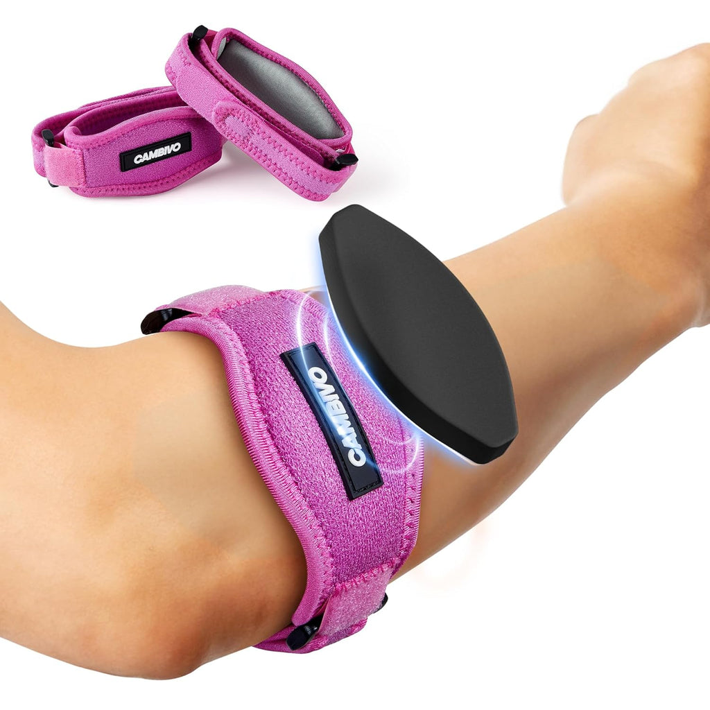 CAMBIVO Ellenbogenbandage 2 Pack verstellbarer, Tennisarm Bandage mit EVA Pad, Bandage Ellenbogen Schmerzlinderung für Tennisarm &amp; Golferarm