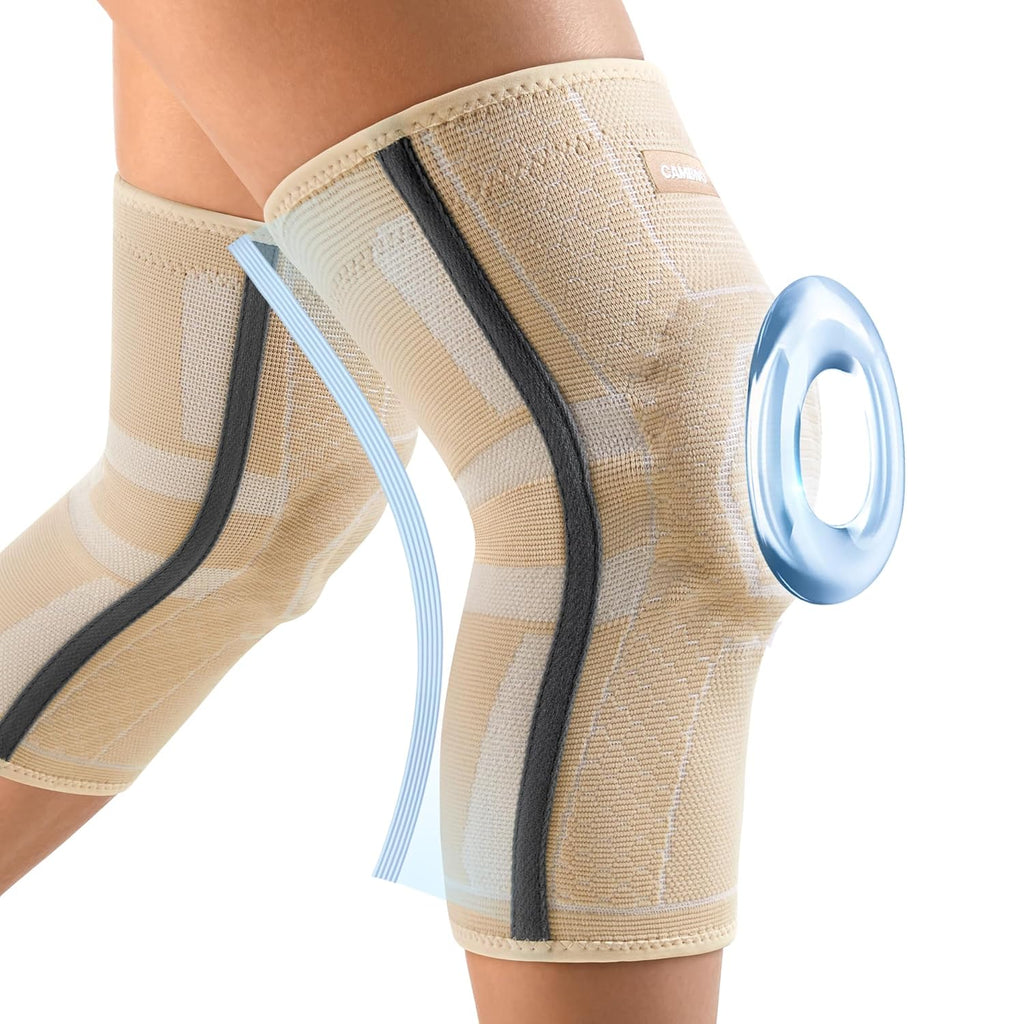CAMBIVO Kniebandage Männer Damen X2 mit PMMA Stabilisatoren &amp; Patella-Polster, Bandage Knie Rutschfest &amp; Atmungsaktiv, Knee Support für Meniskusriss, Arthritis, ACL, Gelenkschmerzen, Sport