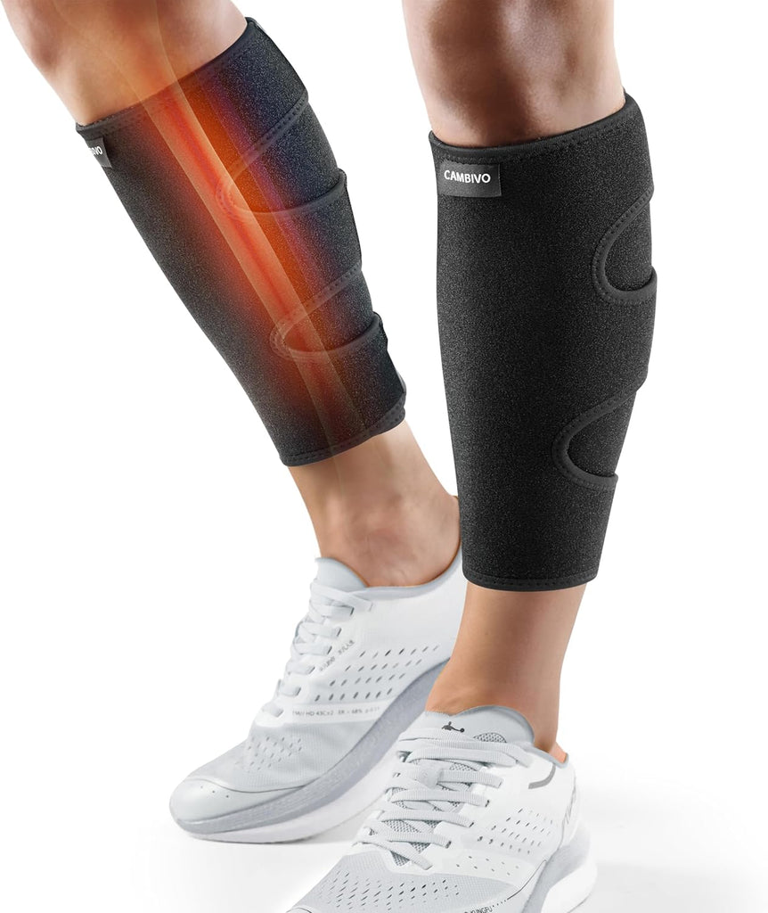 CAMBIVO Waden Kompression Wadenbandage 2 Stücke, Verstellbare Bandage, Wasserabweisender Wadenstütze Kompressionsstrümpfe ohne Fuß Muskelschmerzen, Schwellungen, Zerrungen, Krämpfe