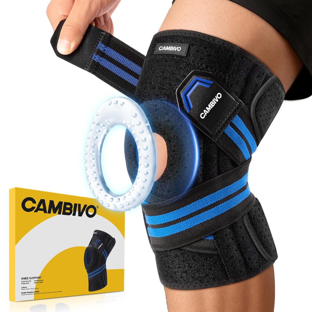 CAMBIVO Kniebandage für Männer und Damen, Verstellbare Bandage Knie mit Patella Gel Pads &amp; Seitenstabilisatoren, Orthopädische Kniestütze Knee Support für Meniskusriss, Knieschmerzen, ACL, Sport